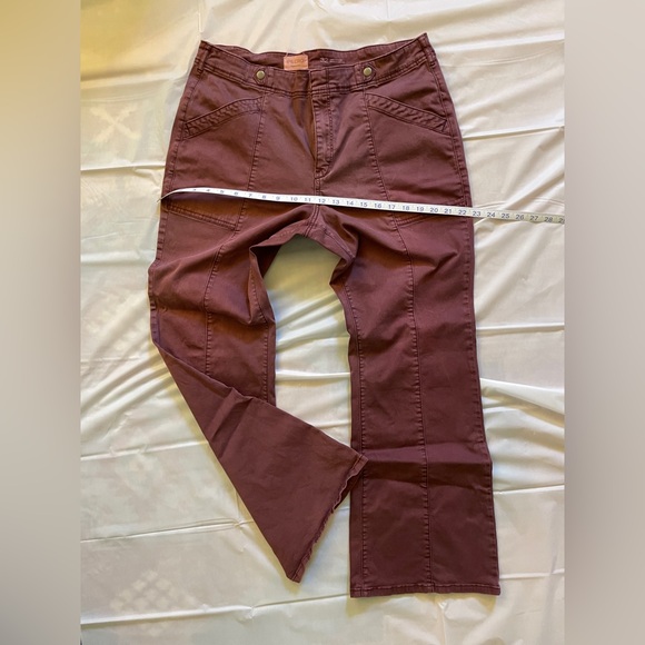 Pilcro Flare Jeans in Rich Burgundy - Picture 3 of 5